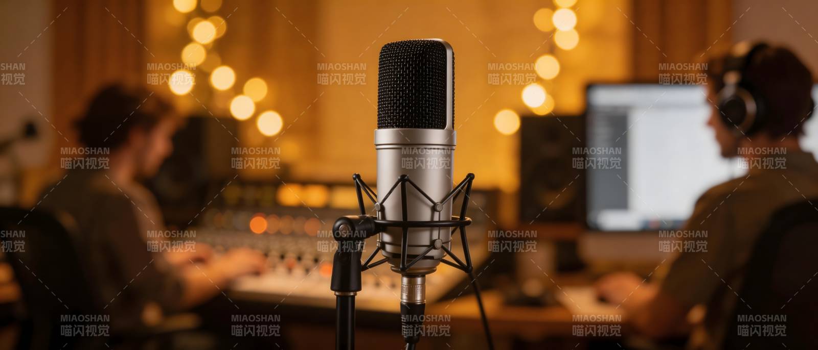 录音棚里的专业麦克风图片