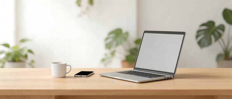 简约办公桌面 绿植伴左右图片