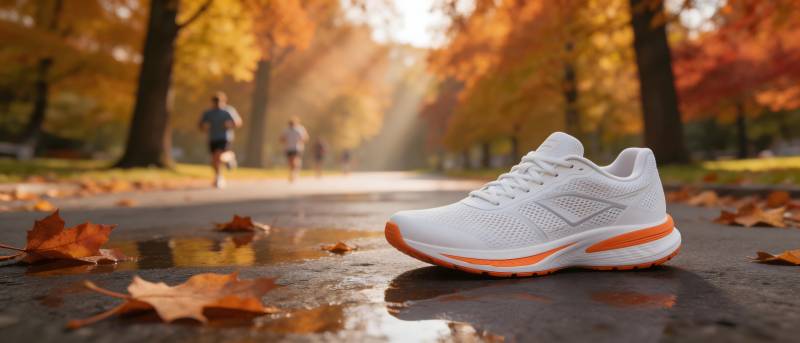 秋日跑鞋 落叶伴行图片