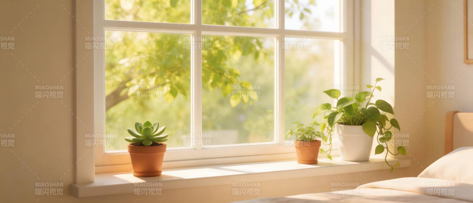 窗台绿植 阳光满屋图片