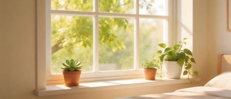 窗台绿植 阳光满屋图片