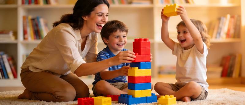 亲子共玩积木乐图片