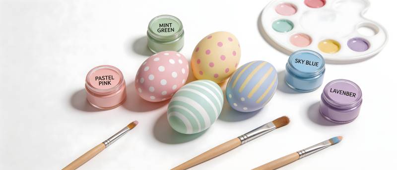 彩蛋彩绘  pastel 颜料与画笔图片