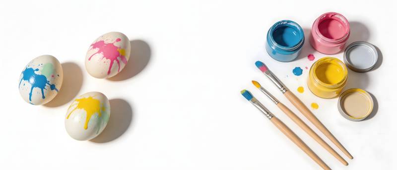 彩蛋彩绘 颜料与画笔相伴图片