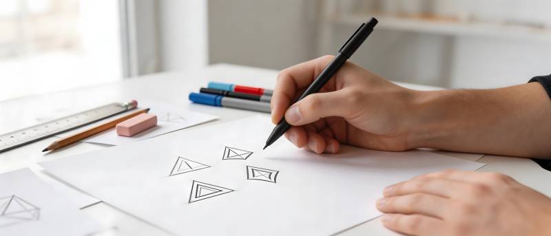 手绘几何图形设计草图图片