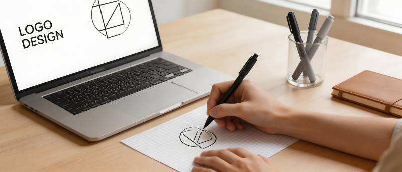 手绘Logo设计进行中图片