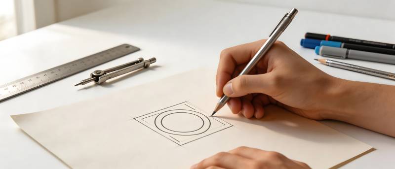 手绘几何图形设计稿图片