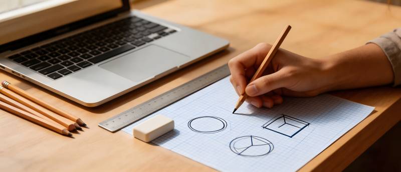 手绘设计草图进行中图片