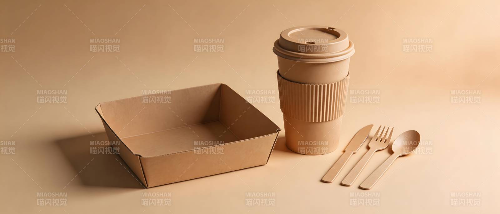 环保餐盒咖啡杯餐具套装图片