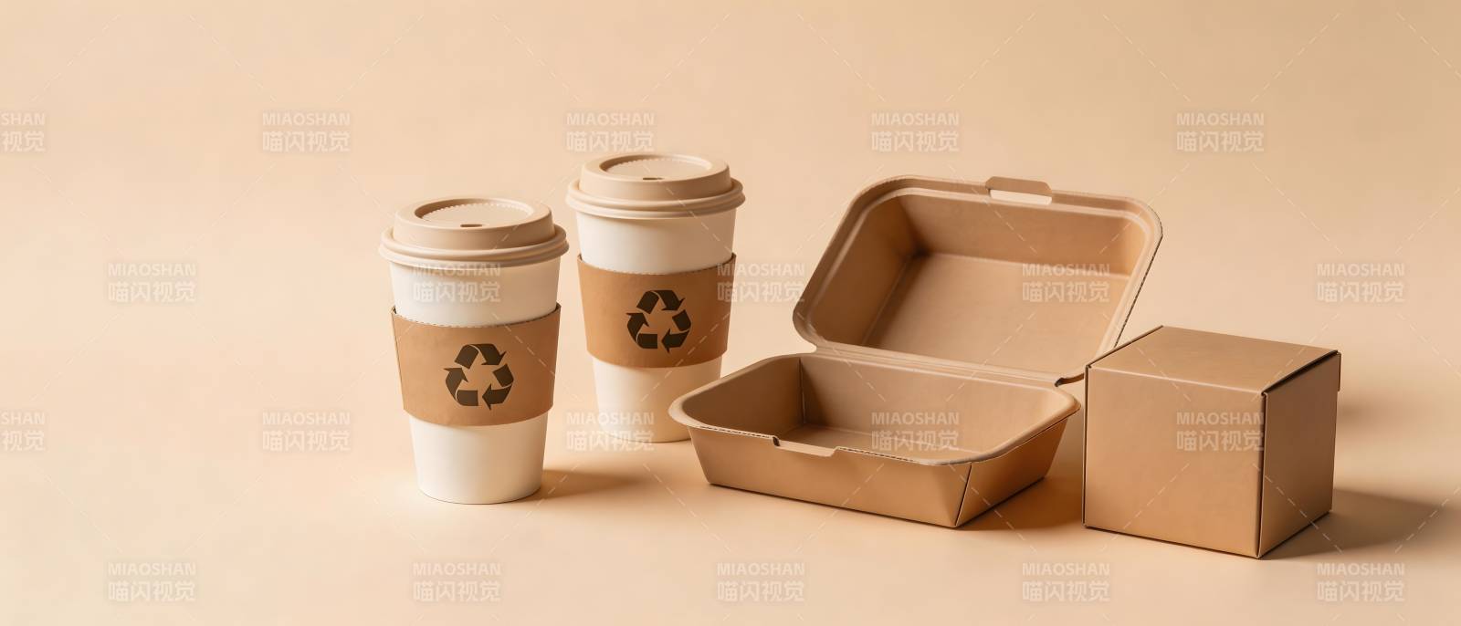 环保纸杯餐盒套装图片