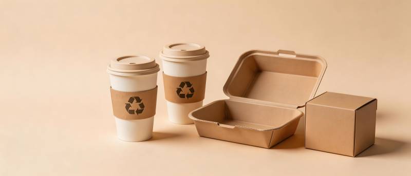 环保纸杯餐盒套装图片