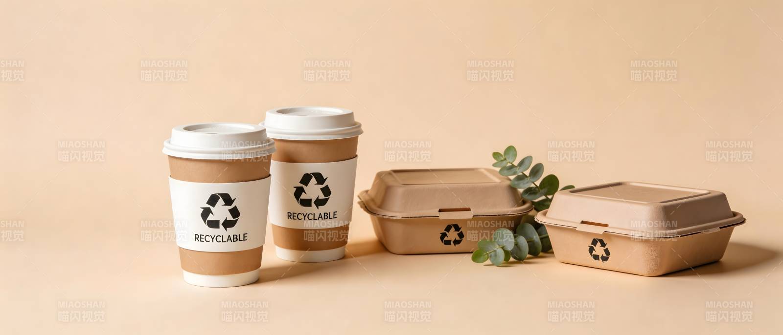 环保餐盒与咖啡杯套装图片