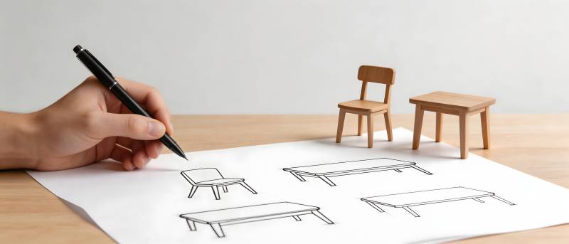 手绘家具设计草图图片