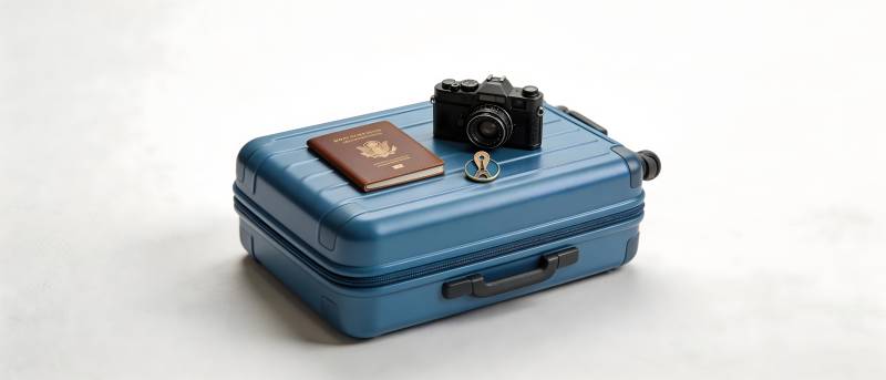 蓝箱相机护照 旅行准备就绪图片