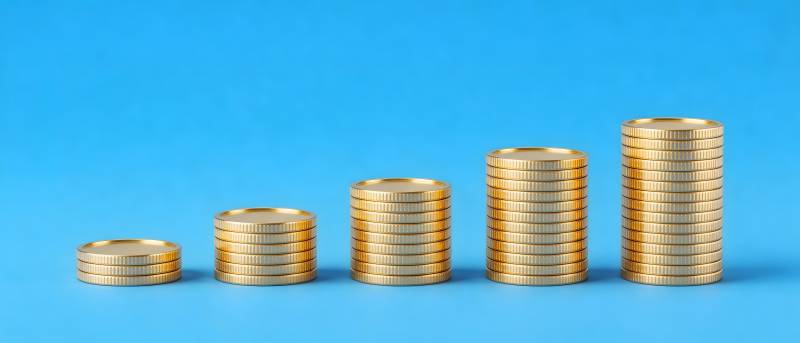 金币堆叠 步步高升图片