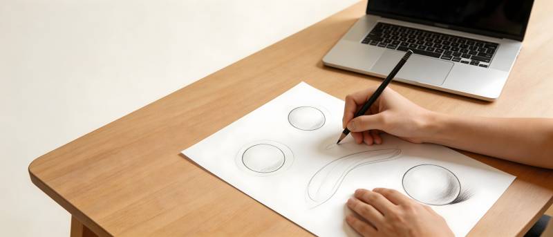 手绘草图 笔尖勾勒创意图片