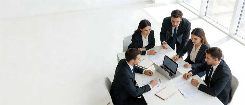 商务会议讨论中图片