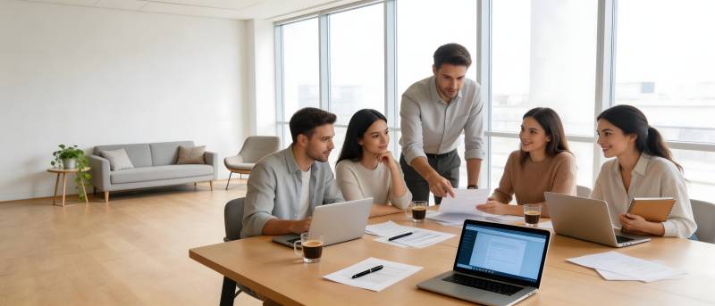 团队会议讨论中图片