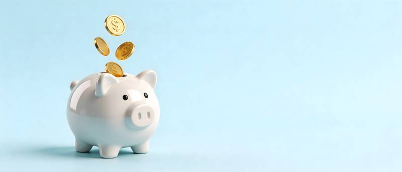存钱罐接金币 储蓄致富梦图片