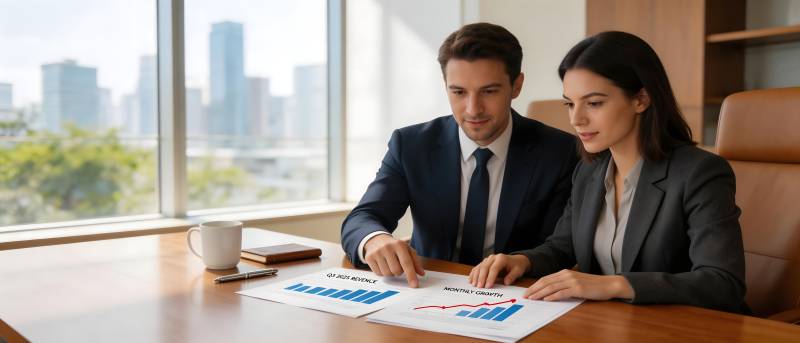 商务人士分析数据图表图片