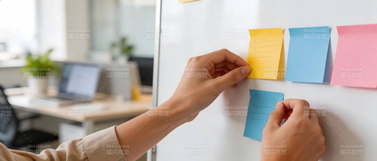 白板贴便签 规划工作流图片
