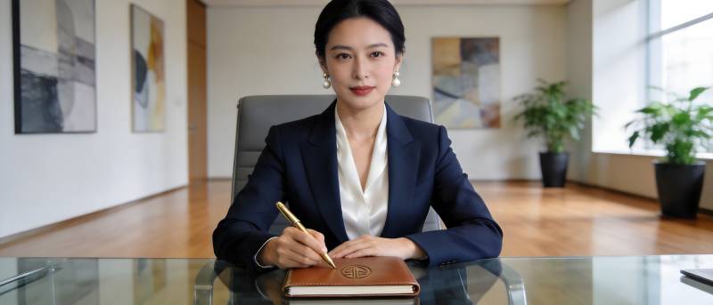 职场女性办公签名照图片