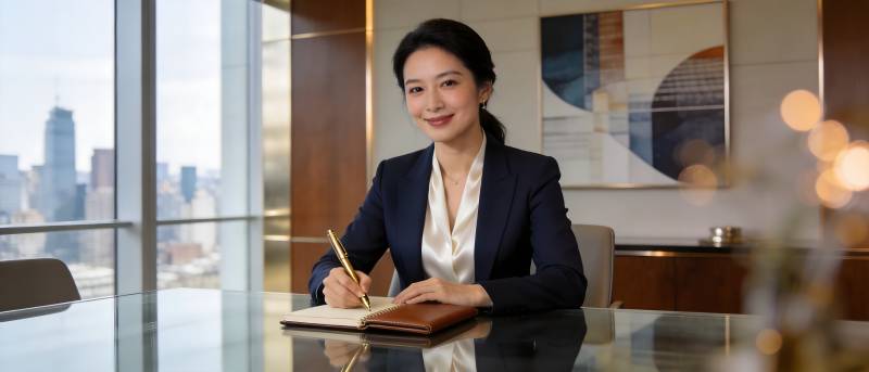 职场女性在办公室书写笔记图片