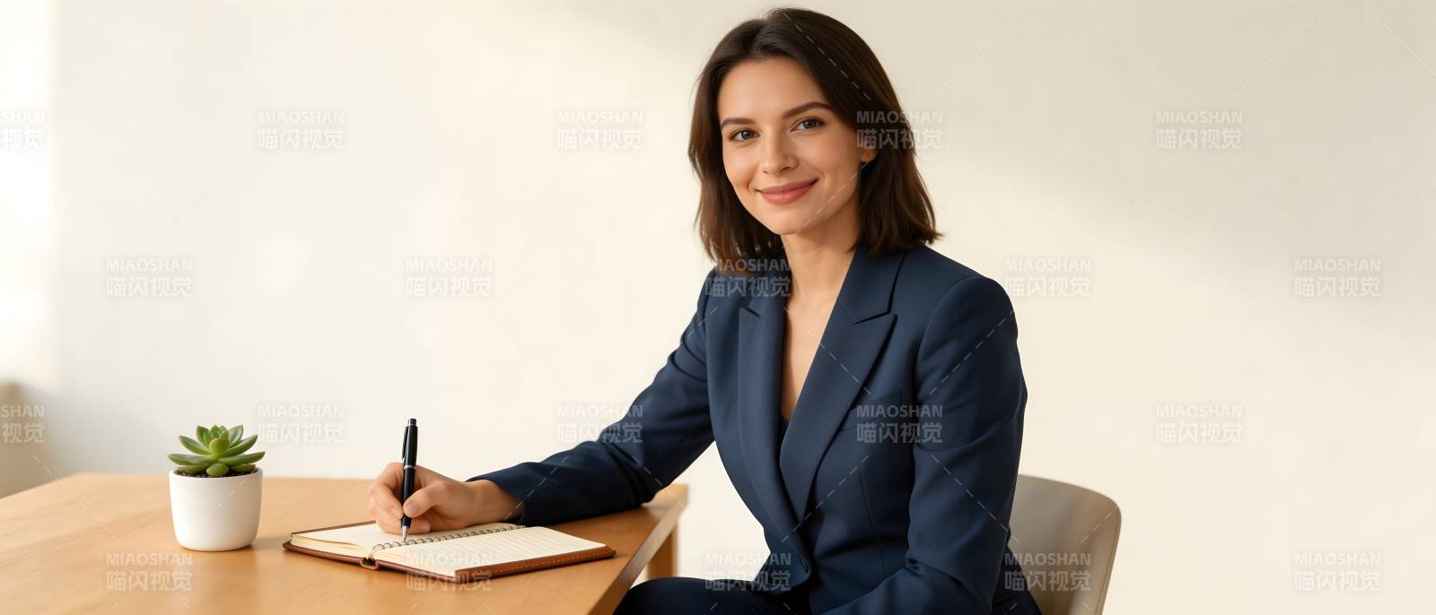 职场女性微笑办公照图片