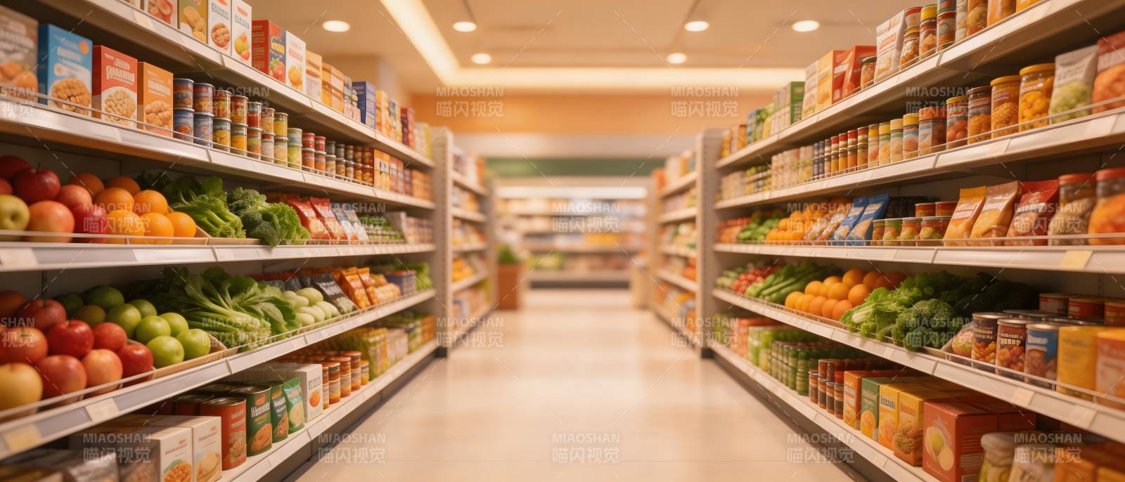 超市货架琳琅满目图片