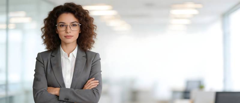 职场女性自信站立图片