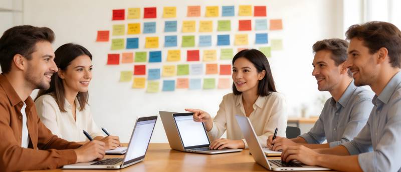 团队 brainstorming 会议中图片