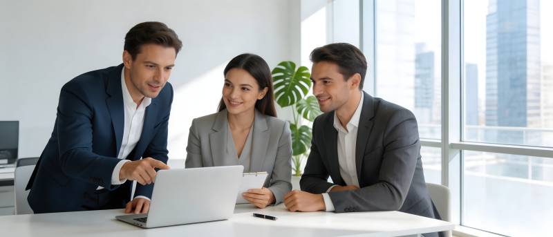 商务三人组共议项目图片