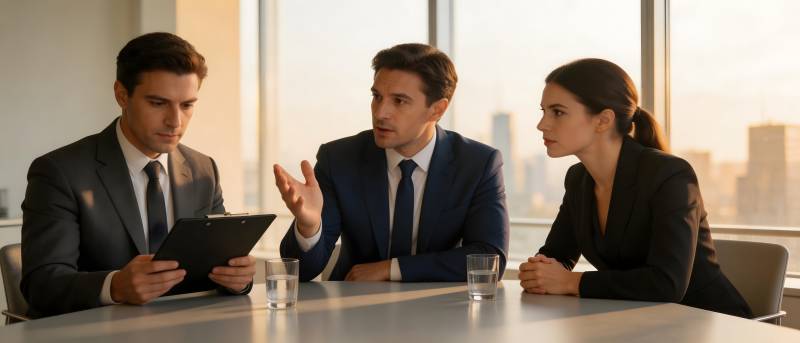 商务会议讨论中图片