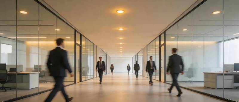 商务走廊行人匆匆图片