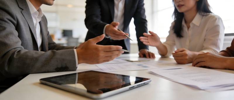 商务会议讨论中图片