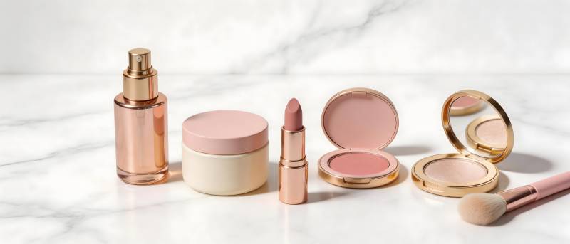 玫瑰金彩妆套装图片