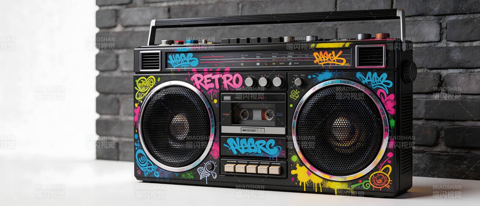 涂鸦复古收音机图片