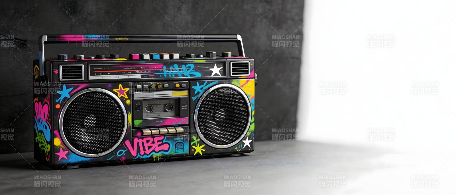 涂鸦 boombox 复古潮流风图片