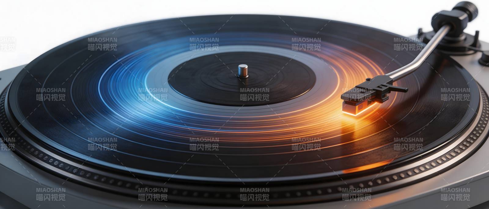 黑胶唱片旋转光影艺术图片