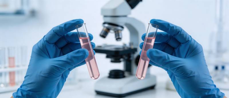 实验室手持试管对比样本图片