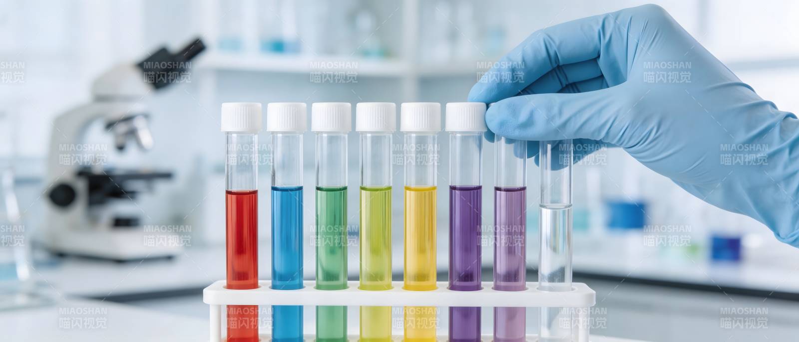 实验室彩色试管检测中图片