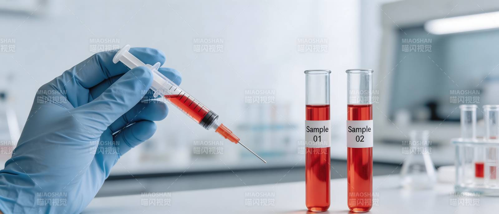 实验室抽血检测样本图片