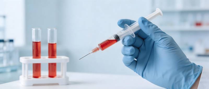 实验室抽血检测场景图片