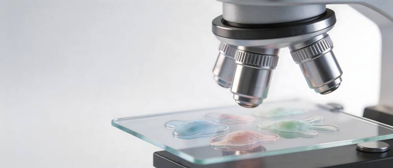 显微镜下彩色样本观察图片