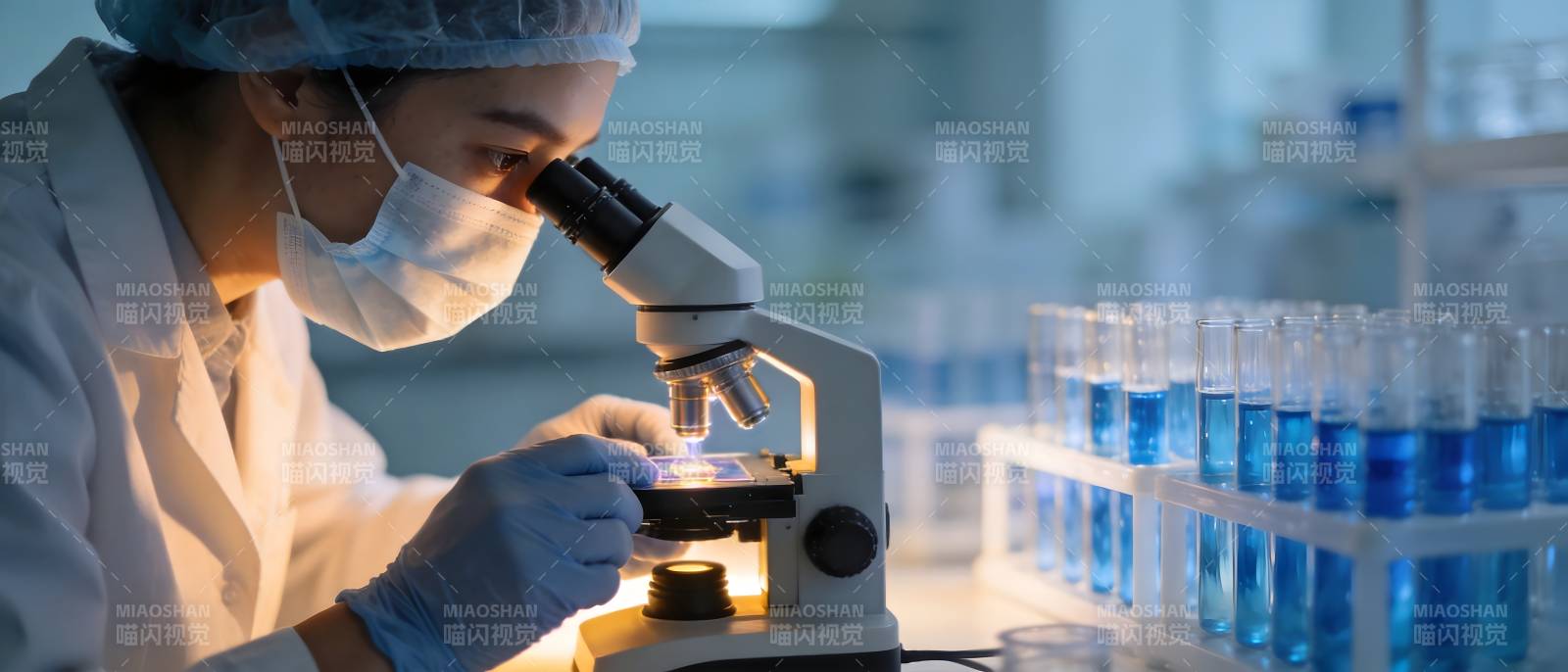 实验室显微镜观察样本图片