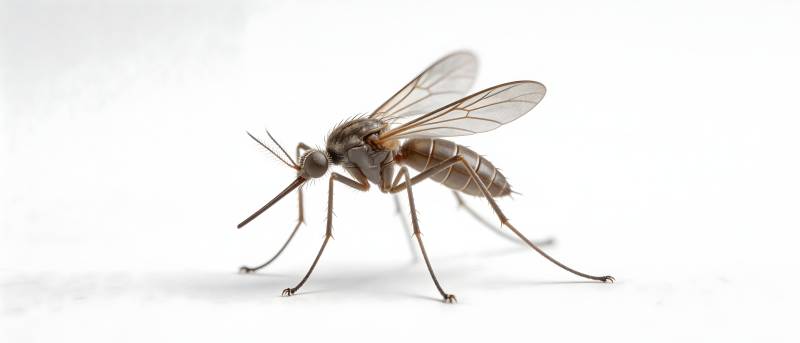 蚊子特写 白色背景清晰呈现图片
