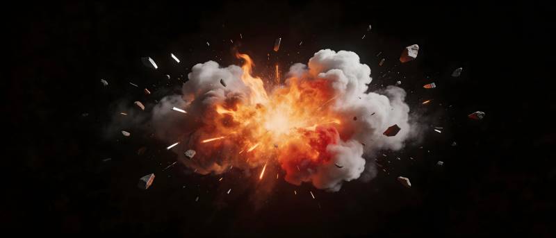 爆炸瞬间 火光四溅图片