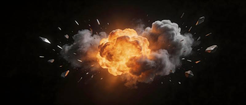 爆炸瞬间 火光冲天图片