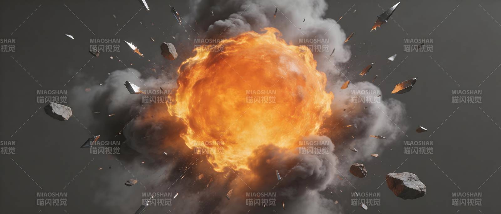 爆炸瞬间 碎片四散飞溅图片