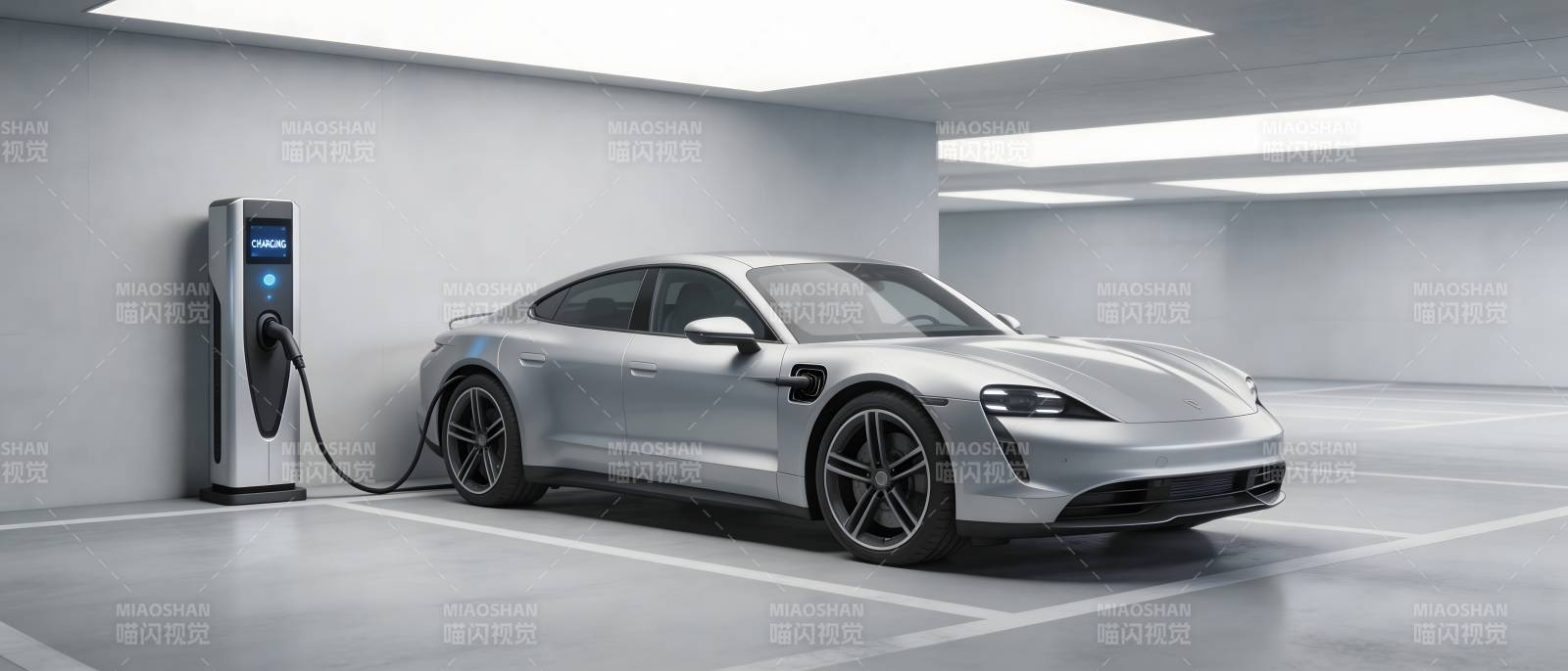 银车充电中 现代车库静景图片